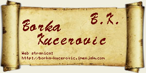 Borka Kućerović vizit kartica